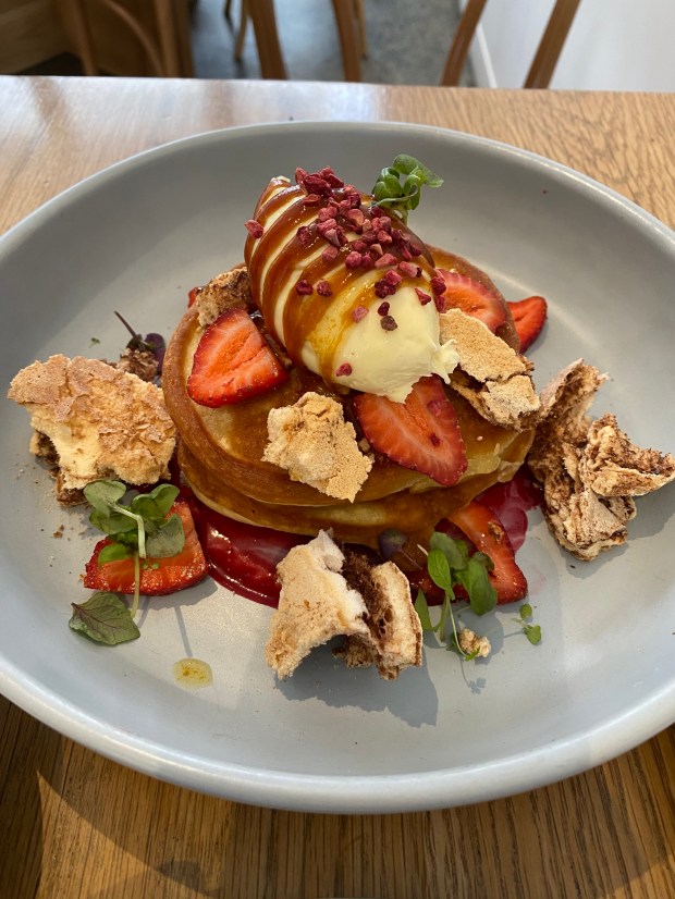 Hotcake and meringue brunch at Clubhouse in Melbourne, Australia