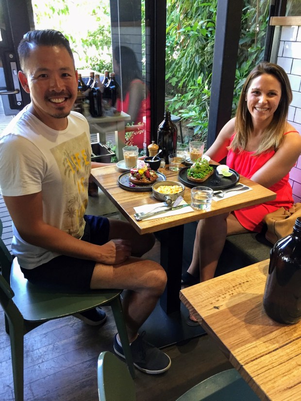 Eating brunch at Top Paddock in Melbourne, Australia