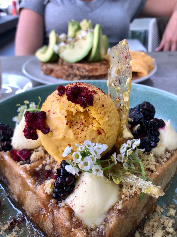 gingerbread waffle at Kettle Black in Melbourne, VIC