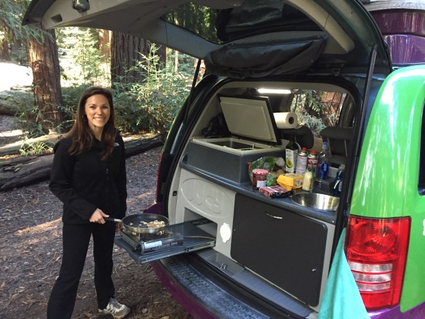 Kitchen of a Jucy van